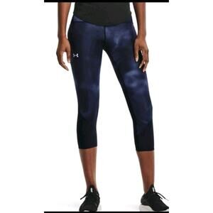 UNDER ARMOUR Women's Size L UA Fly Fast Printed Crop Leggings Blue C34-26